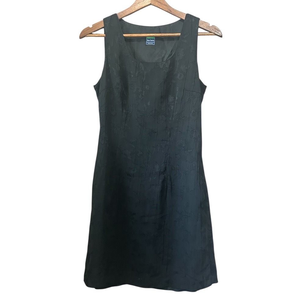 United Colors of Benetton Blue Family Black Floral Jacquard Sleeveless Sheath XS